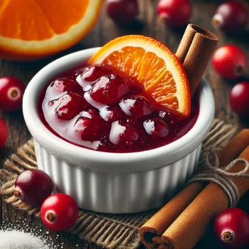 Áfonyás narancsos szósz tálalva