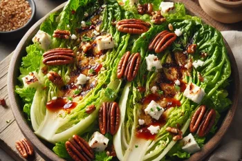 BBQ grillezett pekándiós saláta tálalva