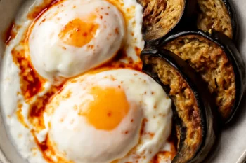 Klasszikus Çılbır fokhagymás joghurttal és sült padlizsánnal