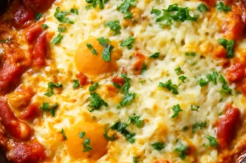 Klasszikus Menemen sajttal török reggeli tojással, paprikával és paradicsommal