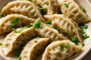 Gyoza gombóc shiitake gombával, friss és ízletes töltelékkel