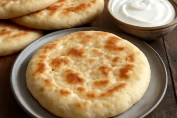 Lepinja joghurttal, frissen tálalva