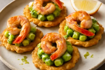 Tostón rákkal, avokádóval, citromos ízesítéssel tálalva