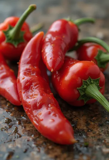 Friss egész és szeletelt piros chili paprika fából készült vágódeszkán