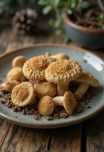 Szeletelt cseh kucsmagomba konyhai előkészítés közben