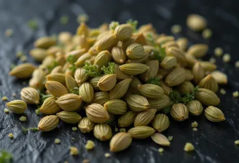 egész édesköménymag szárított formában fa felületen