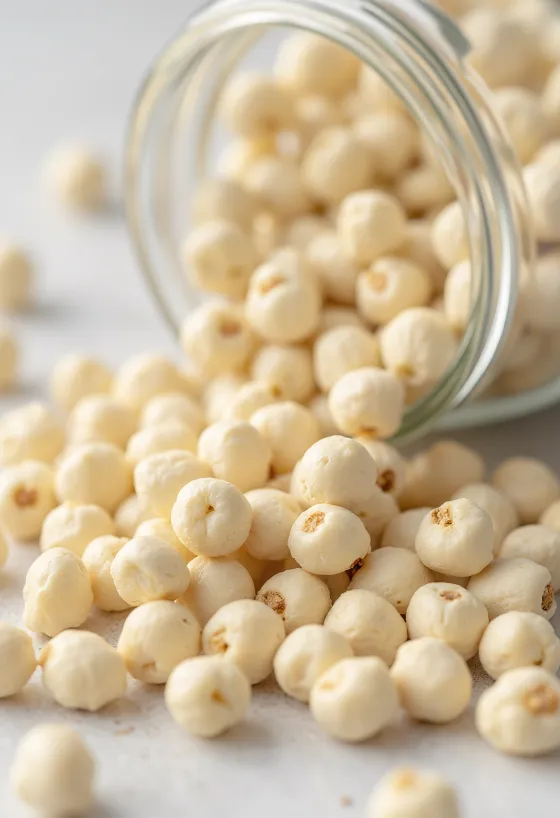 Fehérbors szemek és őrölt fehérbors rusztikus tálkákban fa konyhai felületen