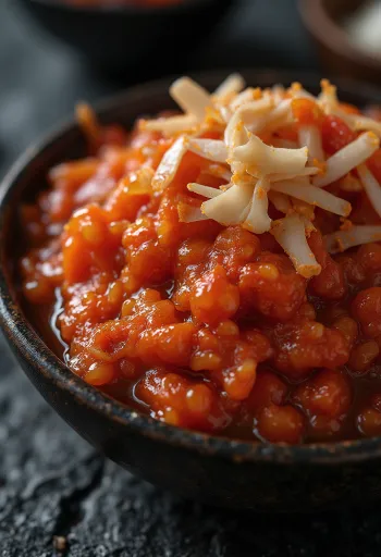 Nyers kimchi alapanyagok fa felületen: kínai kel, gochugaru, fokhagyma, gyömbér, újhagyma, rizspaszta, retek és sárgarépa