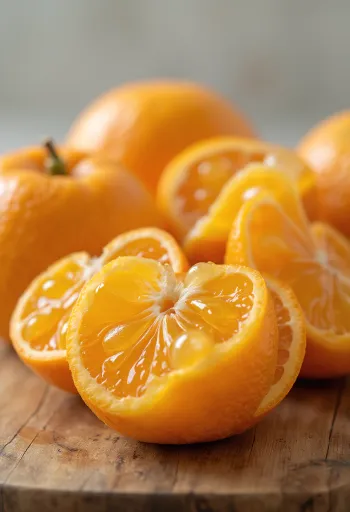 Mandarin szelet, élénk narancssárga hús és friss textúra