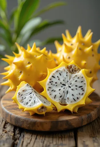 Sárkánygyümölcs (pitahaya) sárga héjú bogyók, élénk sárga és fehér hús