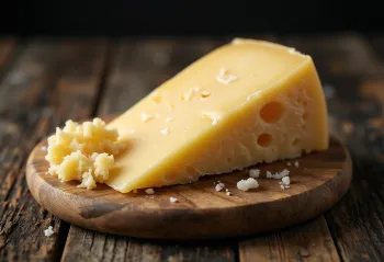 Friss Parmigiano Reggiano sajt egy fehér kerámia tálban, fa asztalon