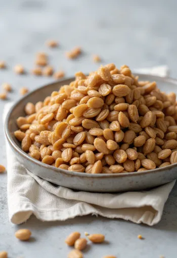 Szárított pörkölt hajdina (kása) magok, részletes textúrával és természetes színekkel
