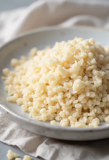 Szárított quinoa pehely, részletes textúrával és természetes színekkel
