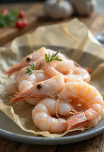 Friss scampi (norvég homár) hús jégen citrommal és petrezselyemmel