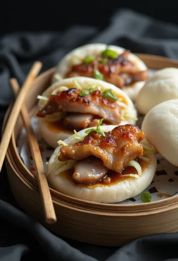 Crispy Pork Belly Bao ropogós sertéshússal és savanyított káposztával