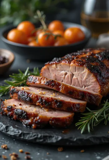 Füstölt BBQ sertésdagadó tálalva