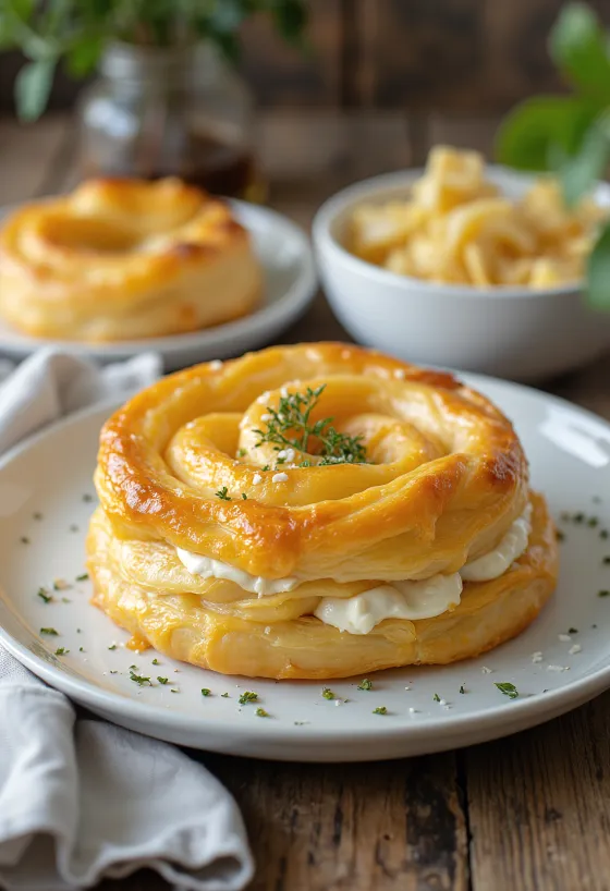 Görög joghurtos burek tálalva