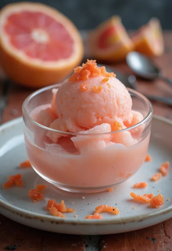 Grapefruit sorbet házi készítésű frissítő desszert