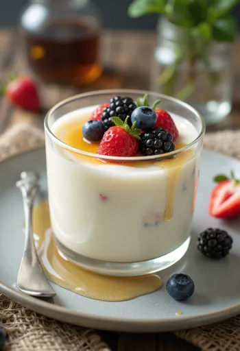 Joghurtos panna cotta tálalva