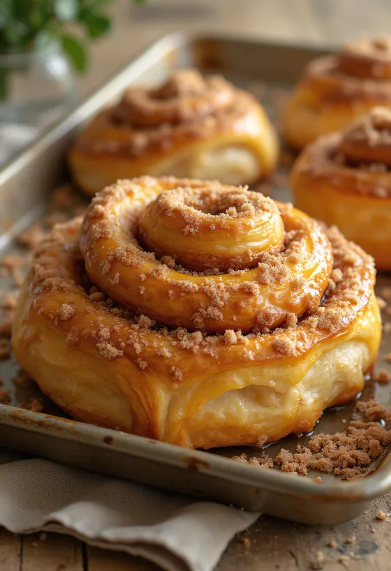 Kanelbulle fahéjas cukorral megszórva, tálalva frissen sütve
