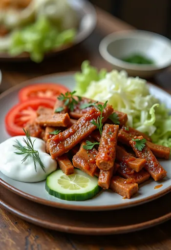 Keto sertés gyros tál