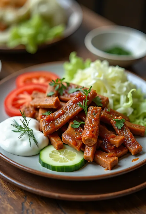 Keto sertés gyros tál