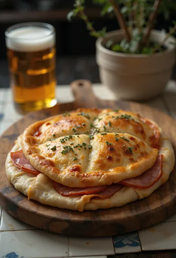Paprikakrémes calzone frissen sütve
