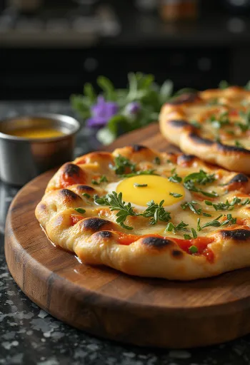 Paradicsomszószos naan kenyér tálalva