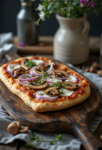Pizza Finlandese rénszarvas hússal, tejföllel és vöröshagymával