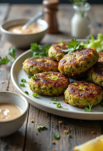 BBQ grillezett falafel tálalva