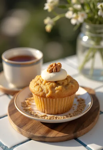 Diós cupcake tálalva