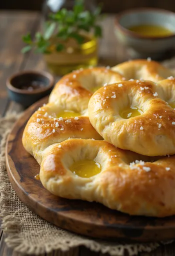Hagyományos élesztős focaccia tálalva
