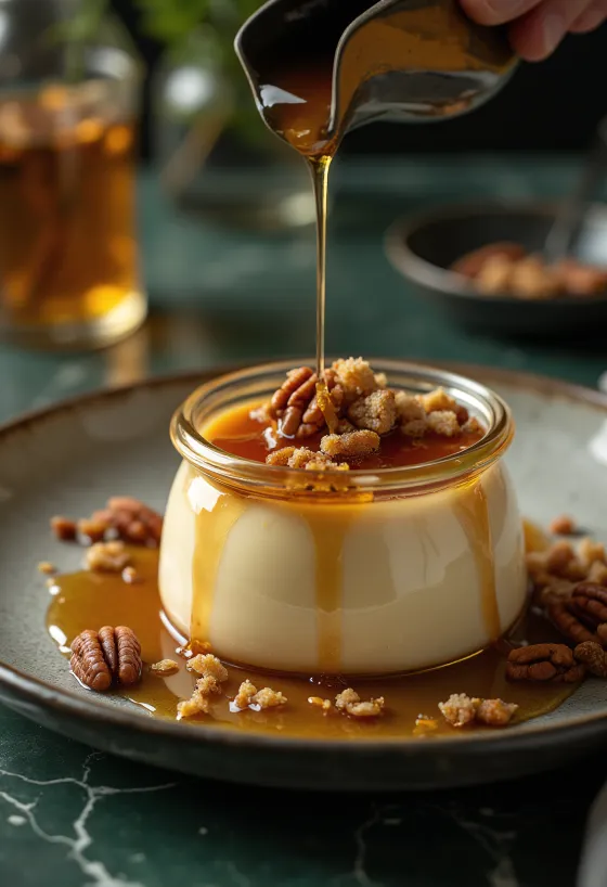 Juharszirupos panna cotta pohárban
