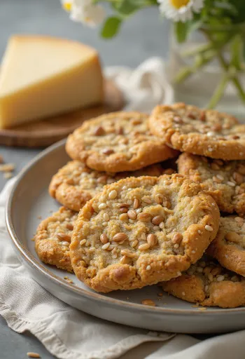 Knäckebröd teljes kiőrlésű búzaliszttel, friss petrezselyemmel díszítve