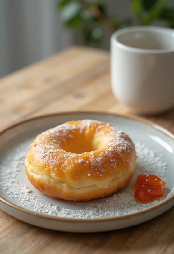 Lekváros fánk tálalva