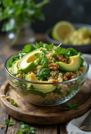 Lime-os quinoa Buddha-tál spenóttal
