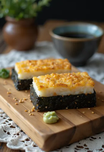 Oshizushi tofuval, szezámmaggal és friss zöldségekkel