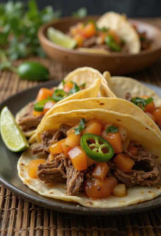 Tacos de Res con Salsa Guayaba tálalva