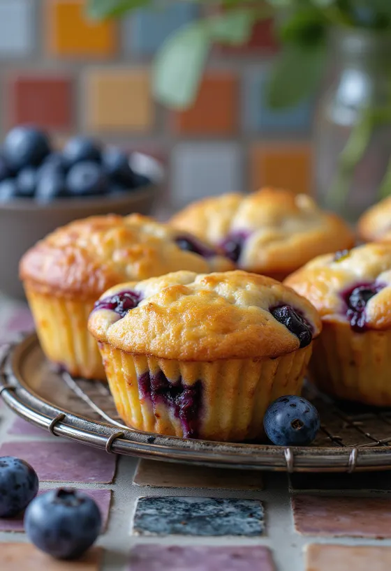 BBQ grillezett áfonyás muffin tálalva