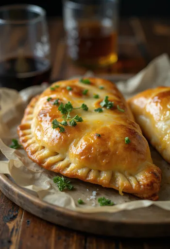 Cornish pasty sajttal és hagymával, gazdag marhahússal és ropogós tésztával