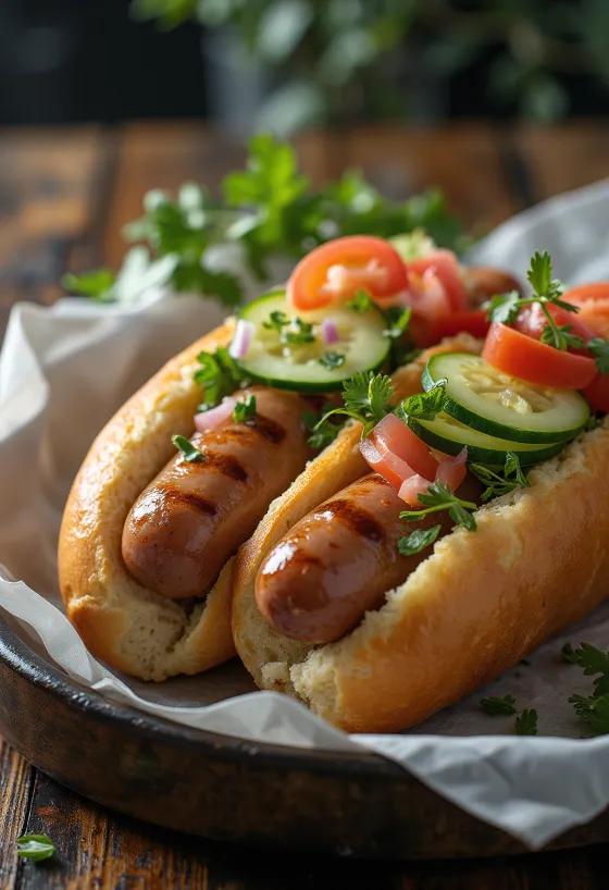 Dupla Hot Dog tálalva