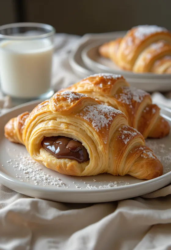 Gesztenyés croissant tálalva