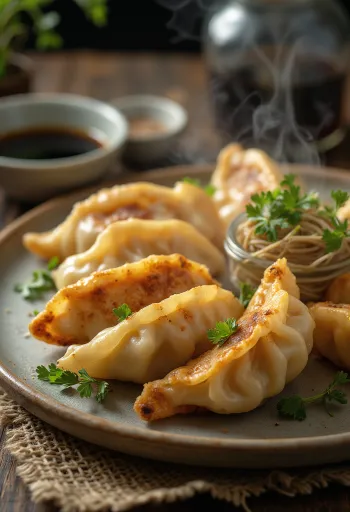 Gyoza gombóc shiitake gombával, friss és ízletes töltelékkel
