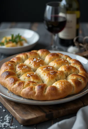 Hosszú kelesztésű olasz kovászos focaccia tálalva