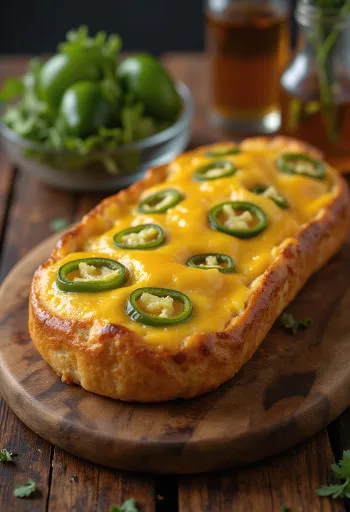 Jalapeno cheddar kenyér frissen sütve