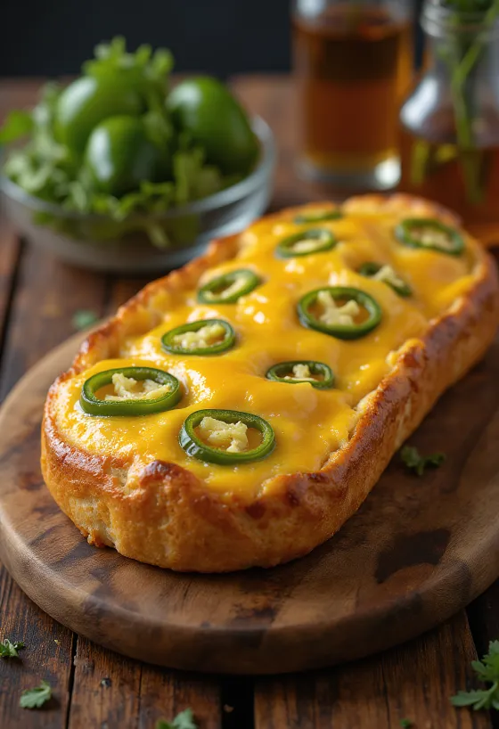 Jalapeno cheddar kenyér frissen sütve