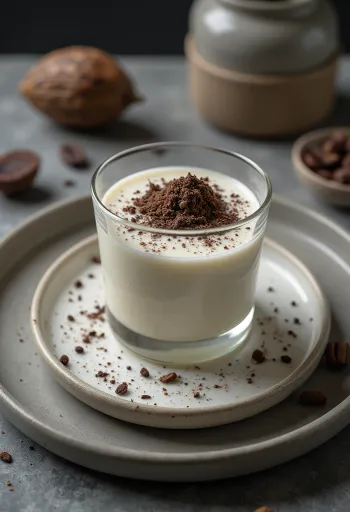 Kakaóbab darabos panna cotta tálalva