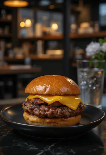 Kolbászos hamburger sajttal és zöldségekkel