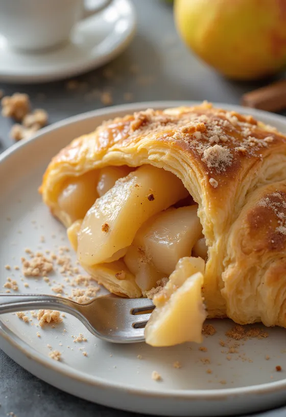 Körtés croissant tálalva