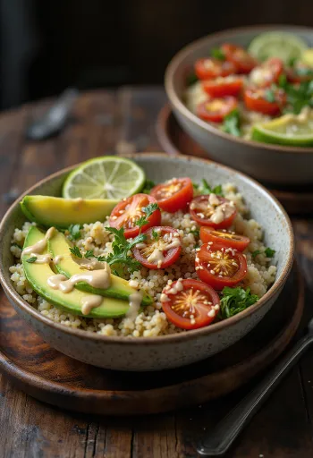 Lime-os quinoa Buddha-tál tahinivel